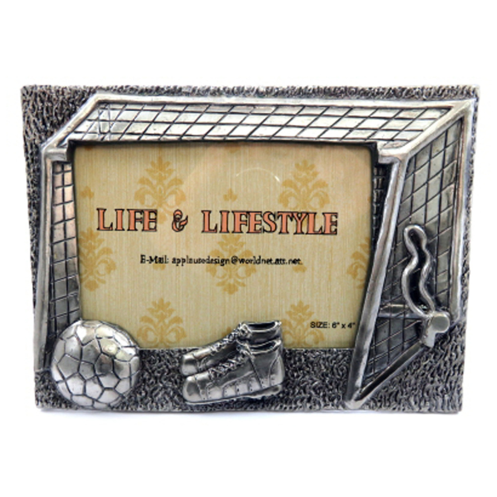 Pewter picture frame with soccer themed  PF54